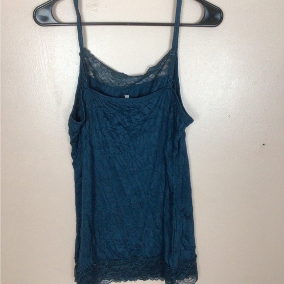 SALE Women's Maurices Deep Teal Green Lace Fitted Camisole Size 1 - Picture 3 of 8